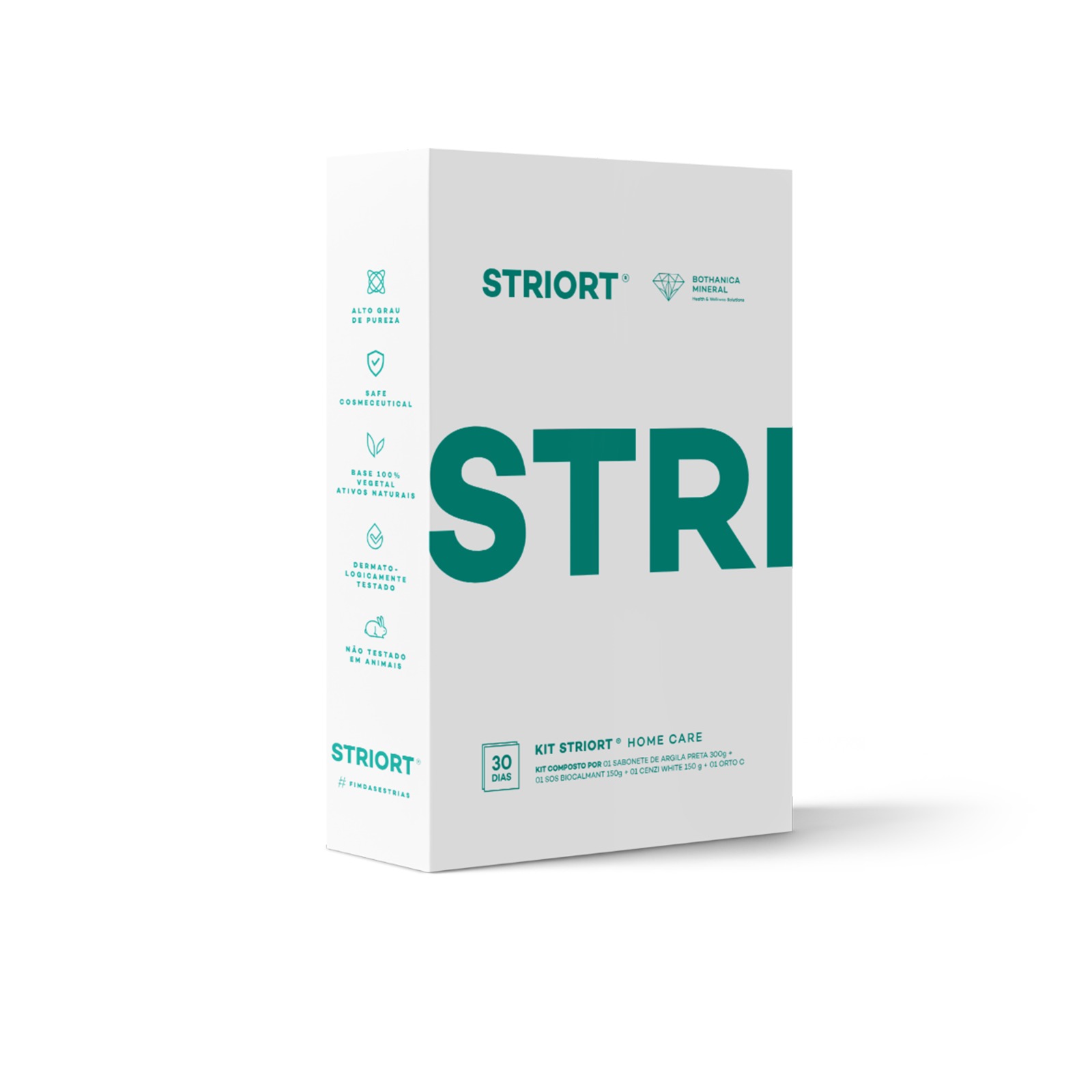 Estojo STRIORT® — o kit home care vem dentro do estojo oficial